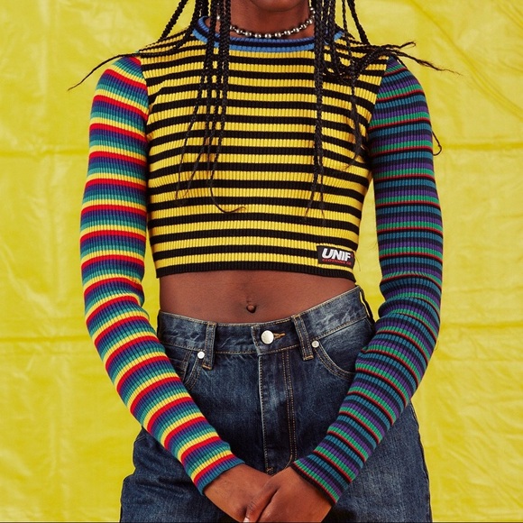UNIF Tops - NEW✨ Unif Digit Long Sleeve Crop Top Sweater